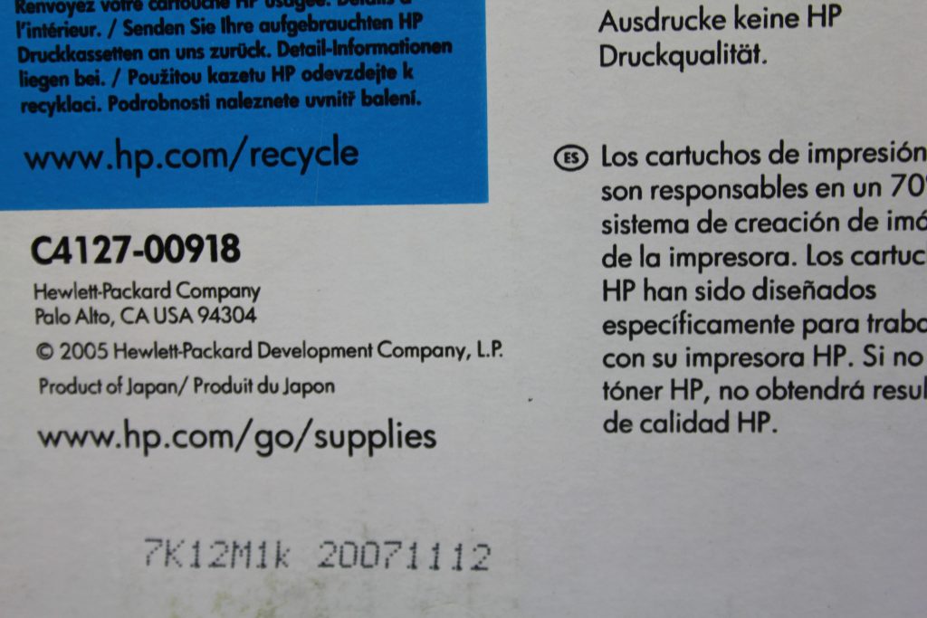 HP Toner Produktionsdatum 2